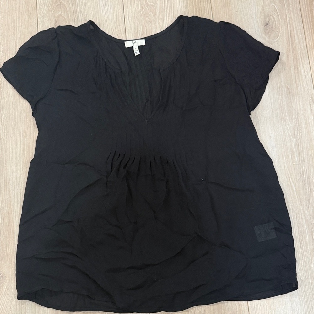 Joie 100% silk Black Short Sleeve Blouse